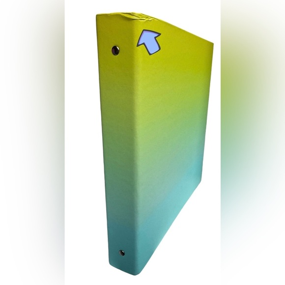 Set of 2 Ombré 1” 3-ring binders in purple to pink and green to blue, UBrand - Picture 6 of 11